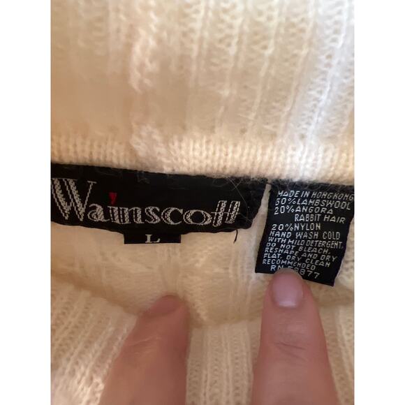 Vintage Cream Cable Knit Long Tunic Sweater Womens Size Large Wainscott Wool EUC - Picture 4 of 6